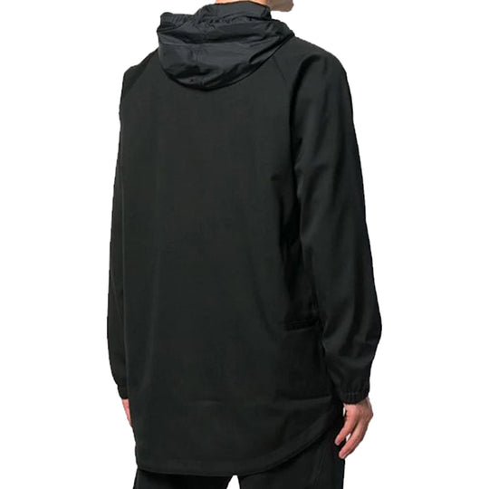 Men's Y-3 Wool Sateen Track Top hooded raglan sleeve Long Sleeves Sports Jacket Black FJ0452