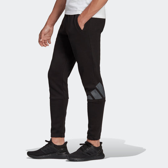 Men's adidas Logo Pant Contrasting Colors Large Logo Sports Pants/Trousers/Joggers Black HI1182
