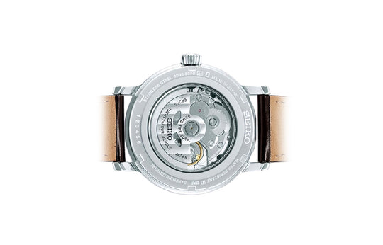 Men's SEIKO Japan Style Enamel Dial Belt Mechanical Watch SPB115J1