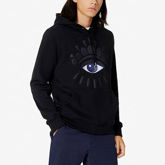 Men's KENZO Embroidered Eye Pattern Hooded Casual Black FA55SW1674XM-99