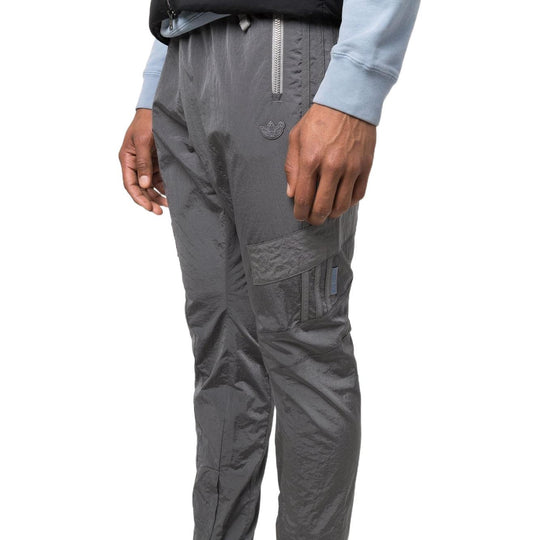 Men's adidas originals Solid Color Logo Slim Fit Sports Pants/Trousers/Joggers Gray HD2232