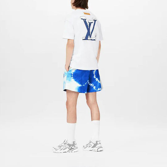 Men's Louis Vuitton SS22 Alphabet Pattern Printing Short Sleeve White T-Shirt 1A9V1B US M