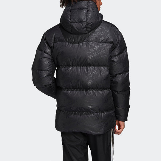 adidas originals H Jacket Down Full Print Reversible Stay Warm hooded down Jacket Black ED5839