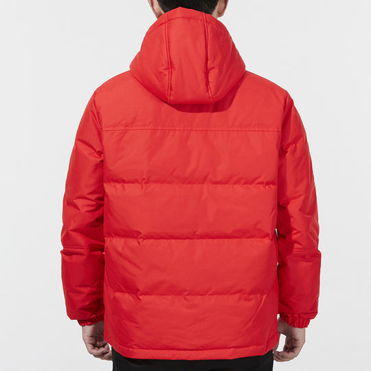 adidas neo M Dwn Wnt Prka Stay Warm Windproof hooded down Jacket Red H45279