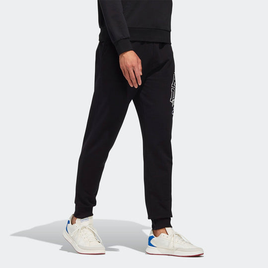 adidas neo Lacing Printing Sports Pants Black EI6277