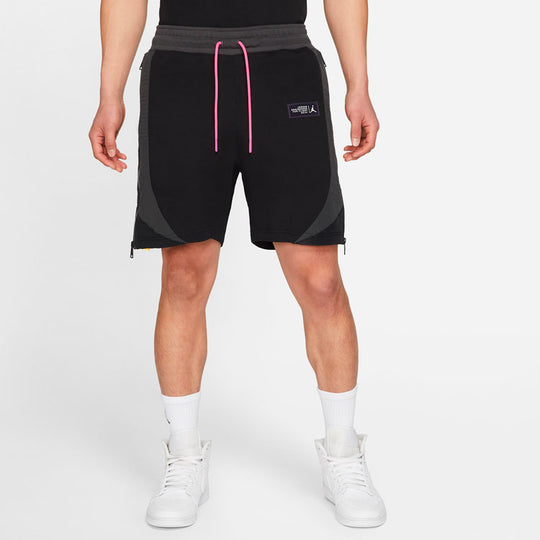Air Jordan 23 Engineered Side Zipper Contrasting Colors Knit Sports Shorts Black CZ4823-010