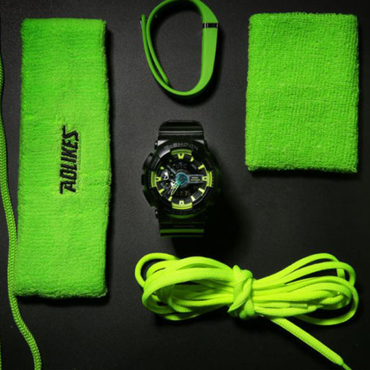 CASIO G-Shock Subject Series Head To Head Fluorescence Yellow Black Strap Gradient Sports Amber Watch GA-100LY-1A Watches - KICKSCREW