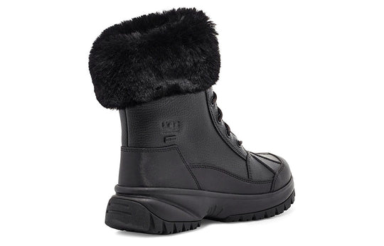 (WMNS) UGG Yose Fluff Snow Boots Black 1112328-BLK