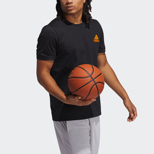 adidas Iso Tee Basketball Sports Printing Round Neck Short Sleeve Black GQ8381