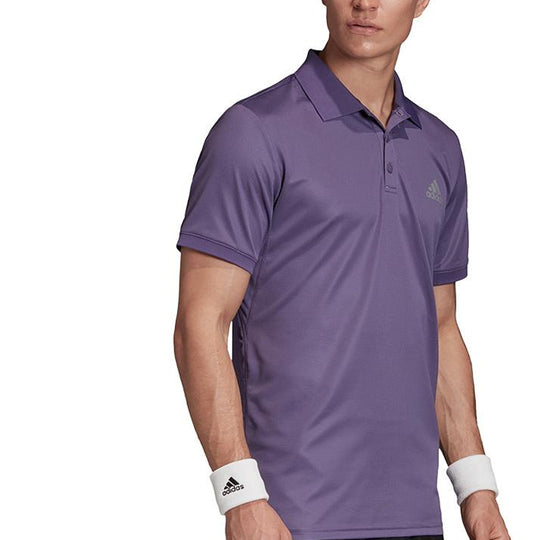 Men's adidas Tennis Sports Lapel polo Purple Polo Shirt FM0228