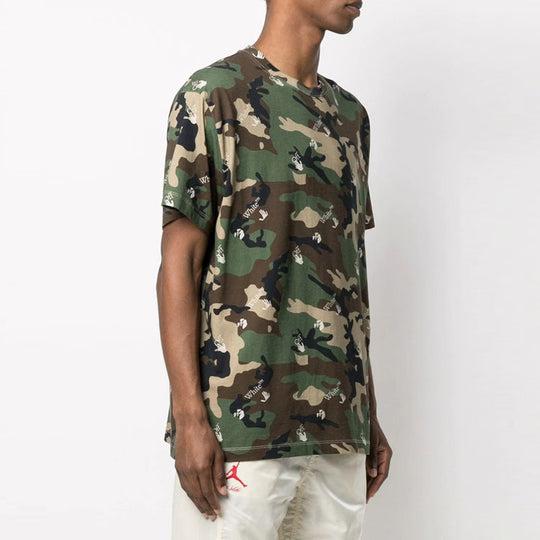 Off-White SS21 Cozy Camouflage Pattern Short Sleeve Loose Fit Camouflage OMAA038S21JER0165600