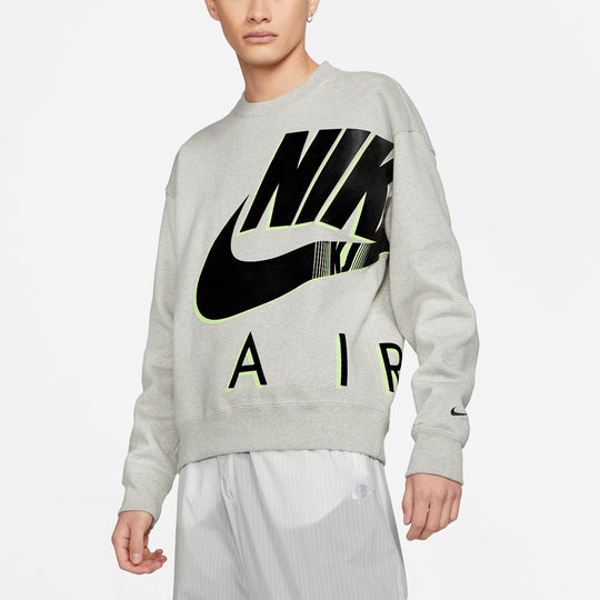 Nike Air x Kim Jones Crossover Logo Printing Fleece Round Neck US Edition Couple Style Gray DD0692-050