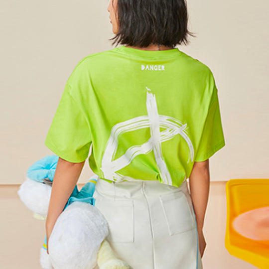 Li-Ning x Disney Crossover Sports Fashion Series Subject Printing Loose Sports Round Neck Short Sleeve Green AHSR342-5