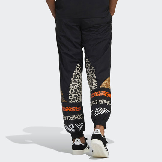 adidas originals x Atmos Crossover Leopard print Logo Bundle Feet Sports Pants Black GT7294