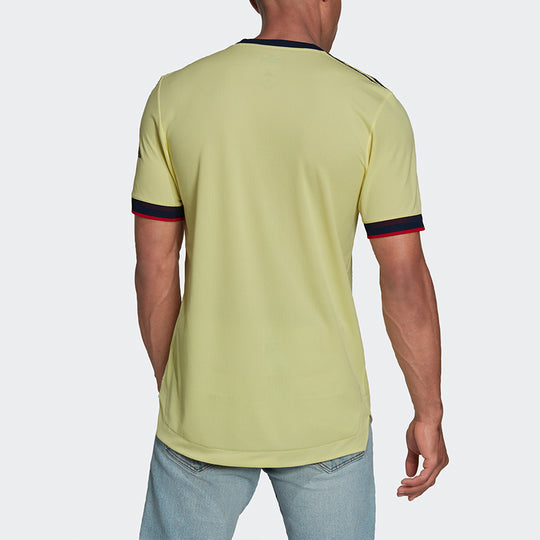adidas 21-22Season Arsenal Guest Casual Sport Soccer Short Sleeve T-Shirt Men's Yellow GM0219