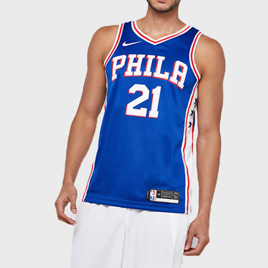 Nike Philadelphia 76ers Joel Embiid No. 21 Jersey Blue CJ7678-498