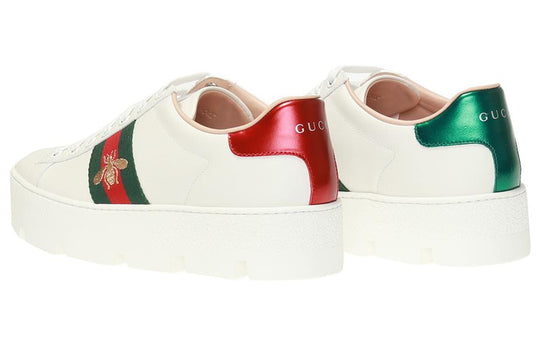 (WMNS) Gucci Ace Embroidered Platform 'White' 577573-DOPE0-9064