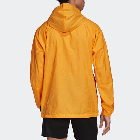 adidas Zipper Casual Sports Hooded Jacket Yellow FR8288