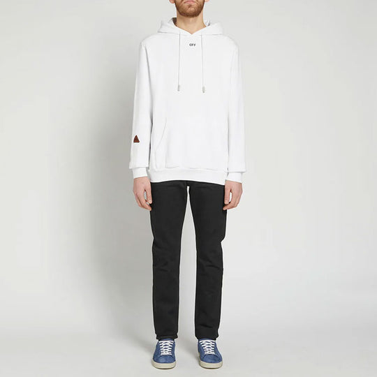 OFF-WHITE SS21 hooded Logo Printing Long Sleeves Loose Fit White OMBB032S180030080100