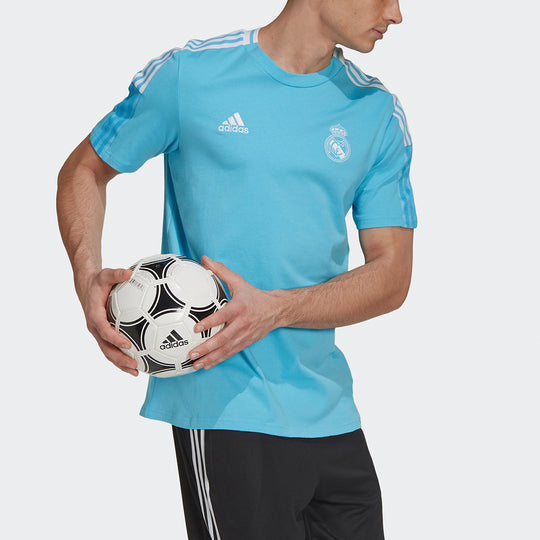 adidas MENS Real Madrid Tee Football Crew-neck Short Sleeve Blue GL0051