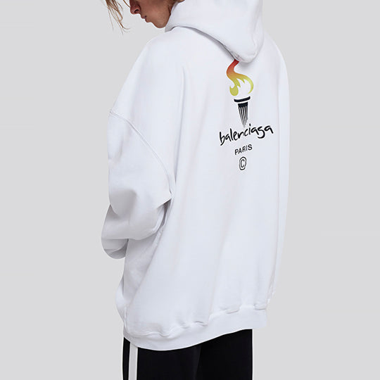 Balenciaga Unisex Logo Oversize Sweatshirt White 620973TIV459040