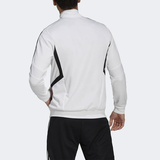 adidas Stripe Stand Collar Sports Jacket White DY0103