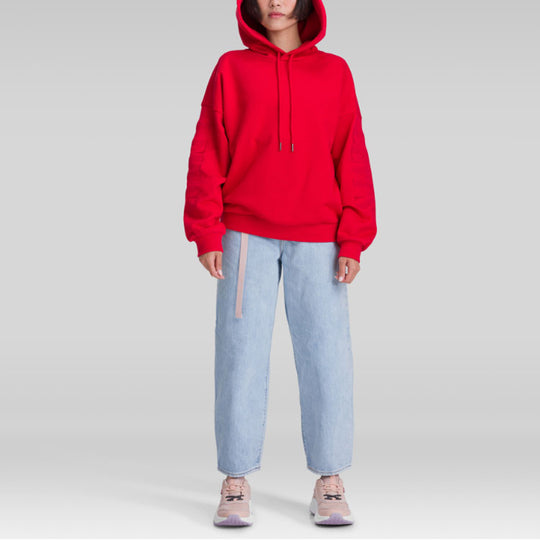 (WMNS) Levis Logo Hoodie Red 15759-0001