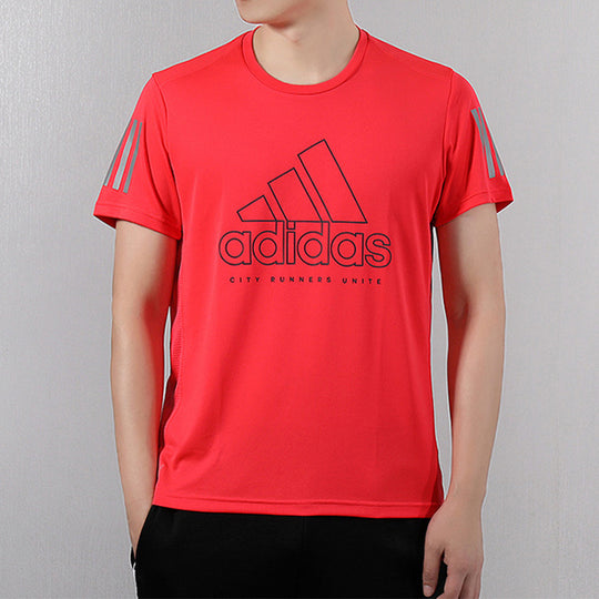 Men's adidas Running Sports Short Sleeve Red T-Shirt DQ2572
