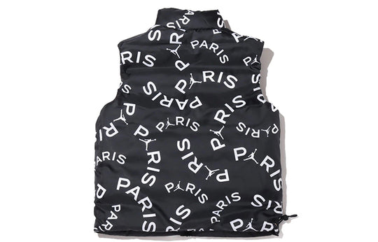 Air Jordan Paris Saint-Germain Reversible Stay Warm Stand Collar vest Black CV9957-010 Padded Clothes  -  KICKS CREW