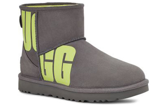 (WMNS) UGG Mini Broken Logo Boot 'Grey Neon Green' 1127051-CKLM