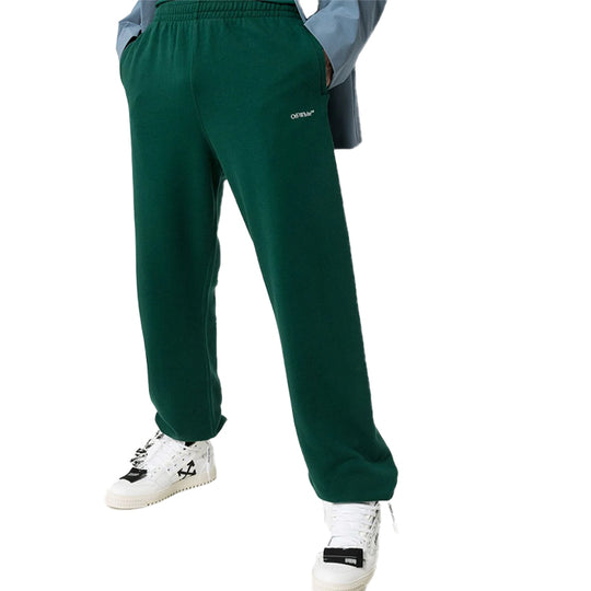 Men's OFF-WHITE Caravaggio Sports Pants/Trousers/Joggers Green OMCH029E20FLE0095710 Sweat Pants - KICKSCREW