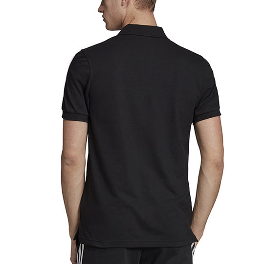 adidas Casual Sports Breathable Short Sleeve Polo Shirt Black EJ0927