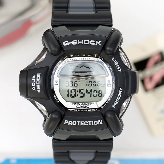 CASIO G Shock RISEMAN 1999X-treme G-LIDE Limited Sports Series Black Flying Man Mineral Tempered Glass Watch Digital DW-9100BD-1T Watches - KICKSCREW
