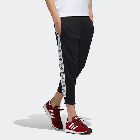 Men's adidas originals logo Sports Pants/Trousers/Joggers Black DX4228