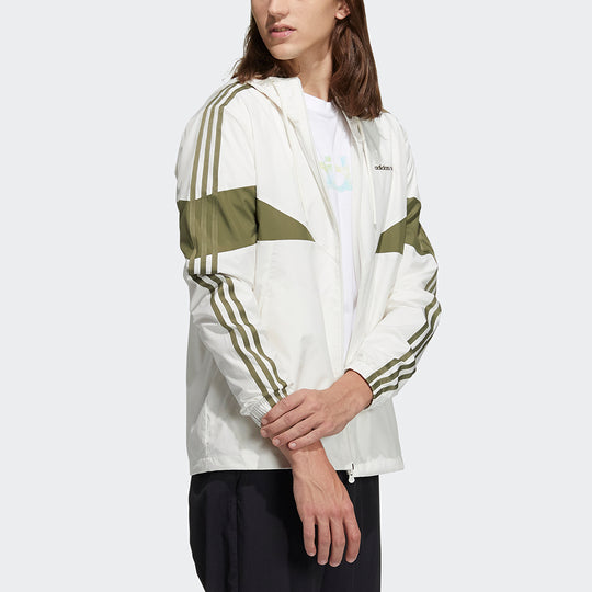 adidas neo M Icons 3s Wbkr Casual Sports Contrasting Colors Hooded Jacket White H14231