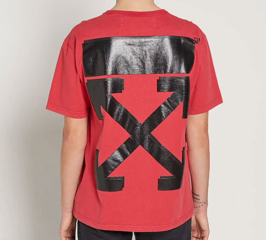 Off-White x Champion MENS Virgil Abloh Champion Tee Red OMAA029S188740502010