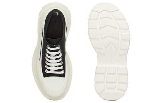 (WMNS) Alexander McQueen Tread Slick Lace Up 'Black White' 611705W4L32-1070 Sneakers/Shoes  -  KICKS CREW
