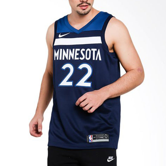 Nike NBA Andrew Wiggins Icon Edition Swingman Jersey SW Fan Edition Minnesota Timberwolves Gold Navy Blue Dark blue 864491-419