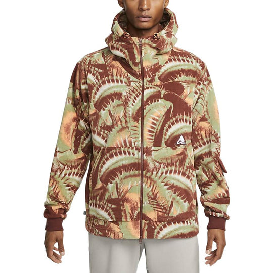 Nike printed hooded zipped jacket 'Brown' DQ6116-217
