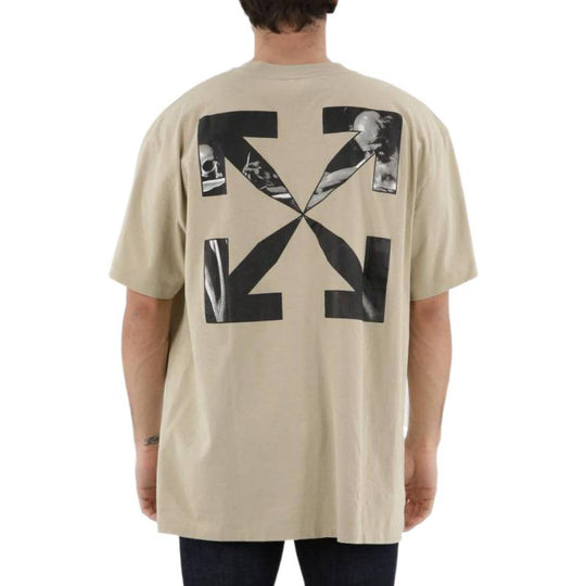 Off-White SS22 Geometry Arrow Printing Round Neck Short Sleeve Beige OMAA038S22JER0071710