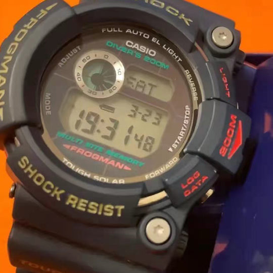 Men's CASIO G Shock FROGMAN Series Watch Mens Blue Digital GW-200-2JF Watches - KICKSCREW