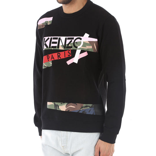 Men's KENZO Logo Printing Long Sleeves Black 5SW15640A-99