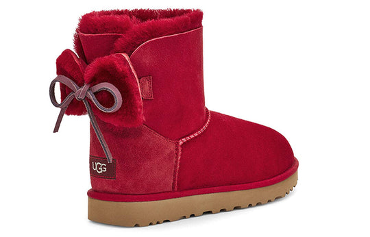 (WMNS) UGG Classic Dudble Bow Mini Snow Boots Red 1103652-KSS
