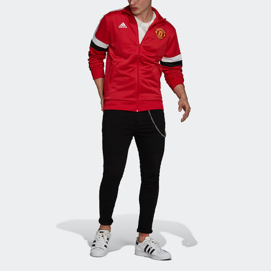 adidas MUFC 3S TRK TOP Soccer/Football Sports Jacket Red GR3887