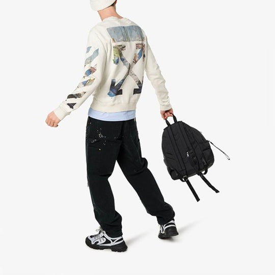 Off-White MENS SS19 Rear Logo Color Painting Diagonals Crew Sweat White OMBA025R190030120288