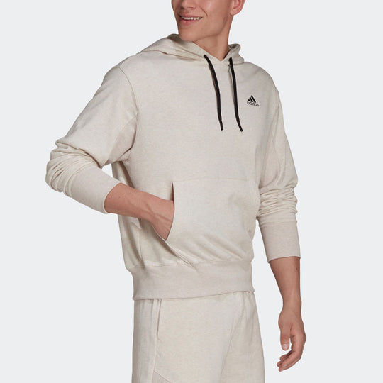 Men's adidas Botandye Logo Micro Mark Solid Color Hooded Casual Pullover Gray H65782