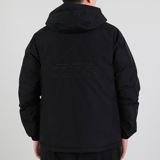 adidas originals Bos Logo Down J Stay Warm Solid Color hooded down Jacket Black GF0081