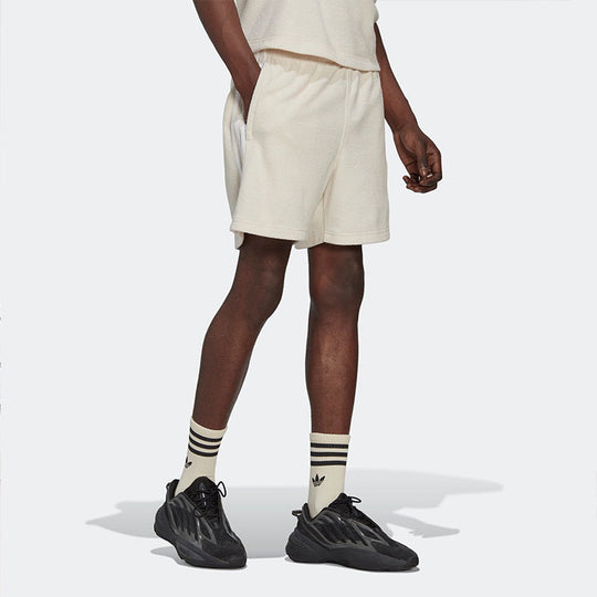 adidas originals Stripe Logo Casual Sports Shorts Beige IB7726-KICKS CREW