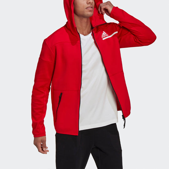 adidas Zne Fz Training Sports Hooded Jacket Red GQ6210
