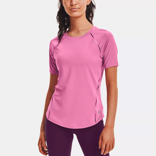 (WMNS) Under Armour Rush Casual Breathable Training Sports Short Sleeve Pink Red 1360852-680